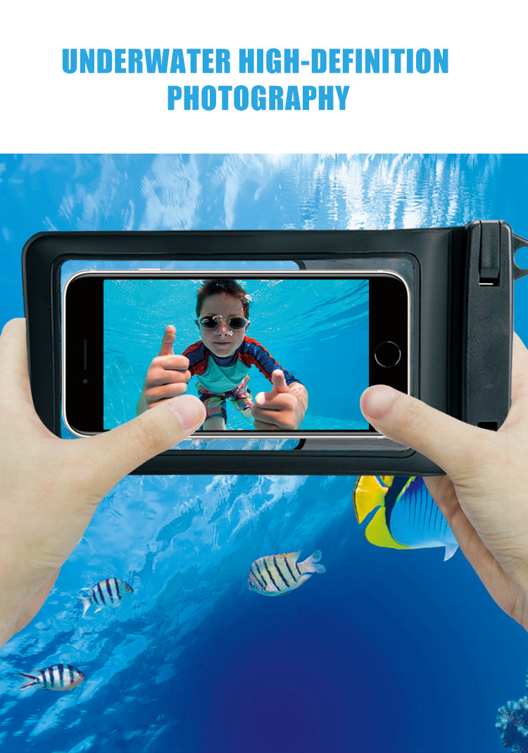 Bolsa Impermeable Premium IPX8 con Doble Hebilla – Black Edition (Fotografía Subacuática HD | Táctil Total)