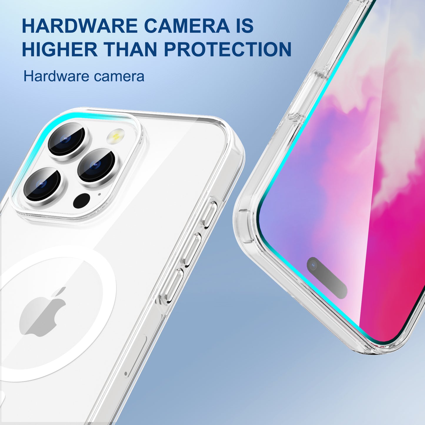 Funda MagSafe Transparente con Airbag y Protección Elevada para Cámara