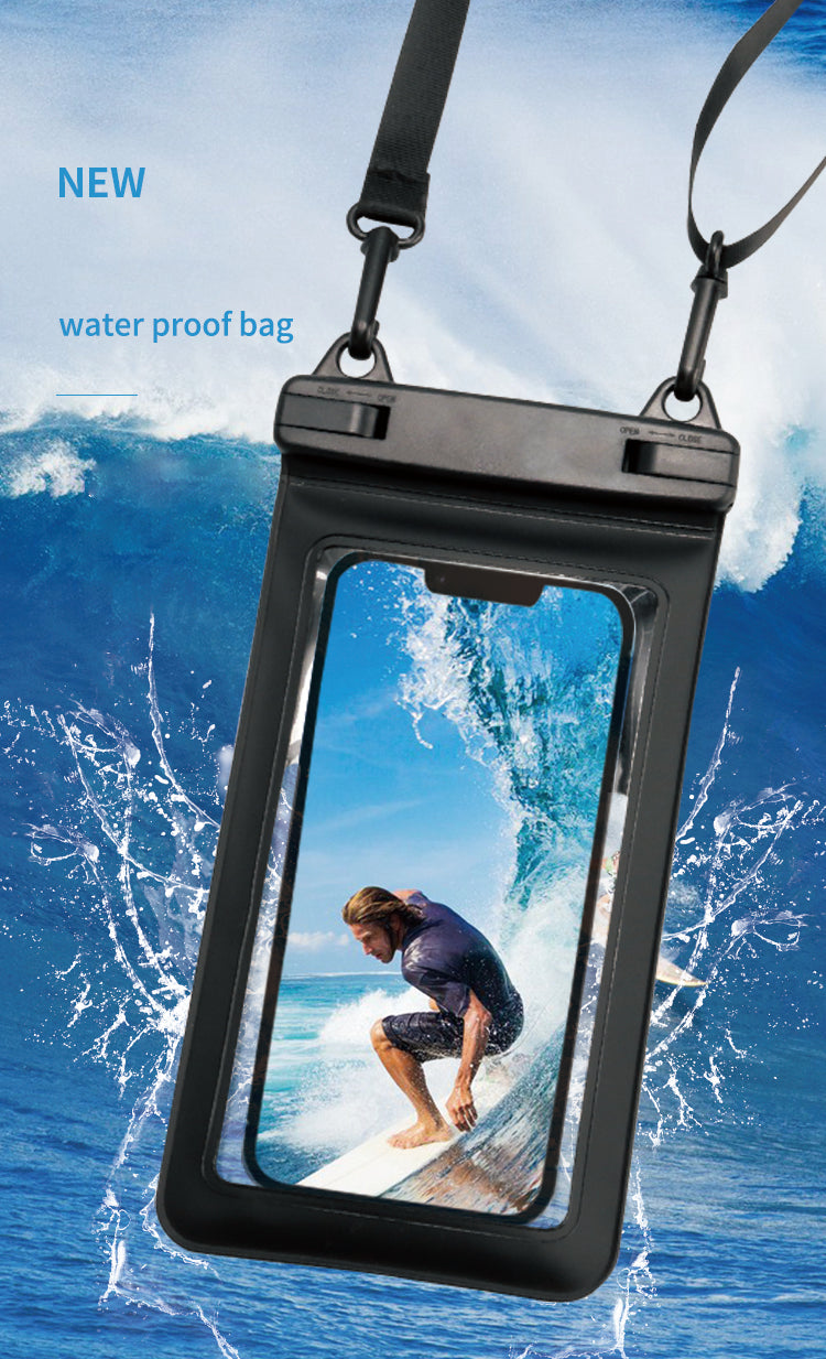 Bolsa Impermeable Premium IPX8 con Doble Hebilla – Black Edition (Fotografía Subacuática HD | Táctil Total)