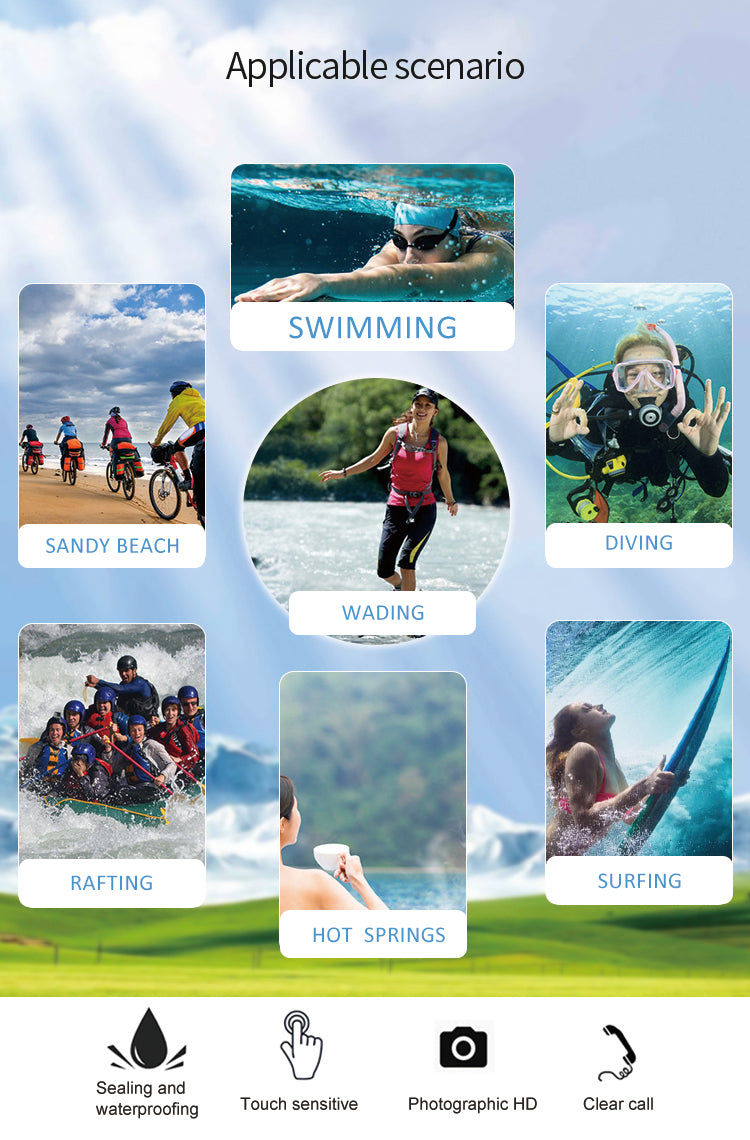 Bolsa Impermeable Premium IPX8 con Doble Hebilla – Black Edition (Fotografía Subacuática HD | Táctil Total)