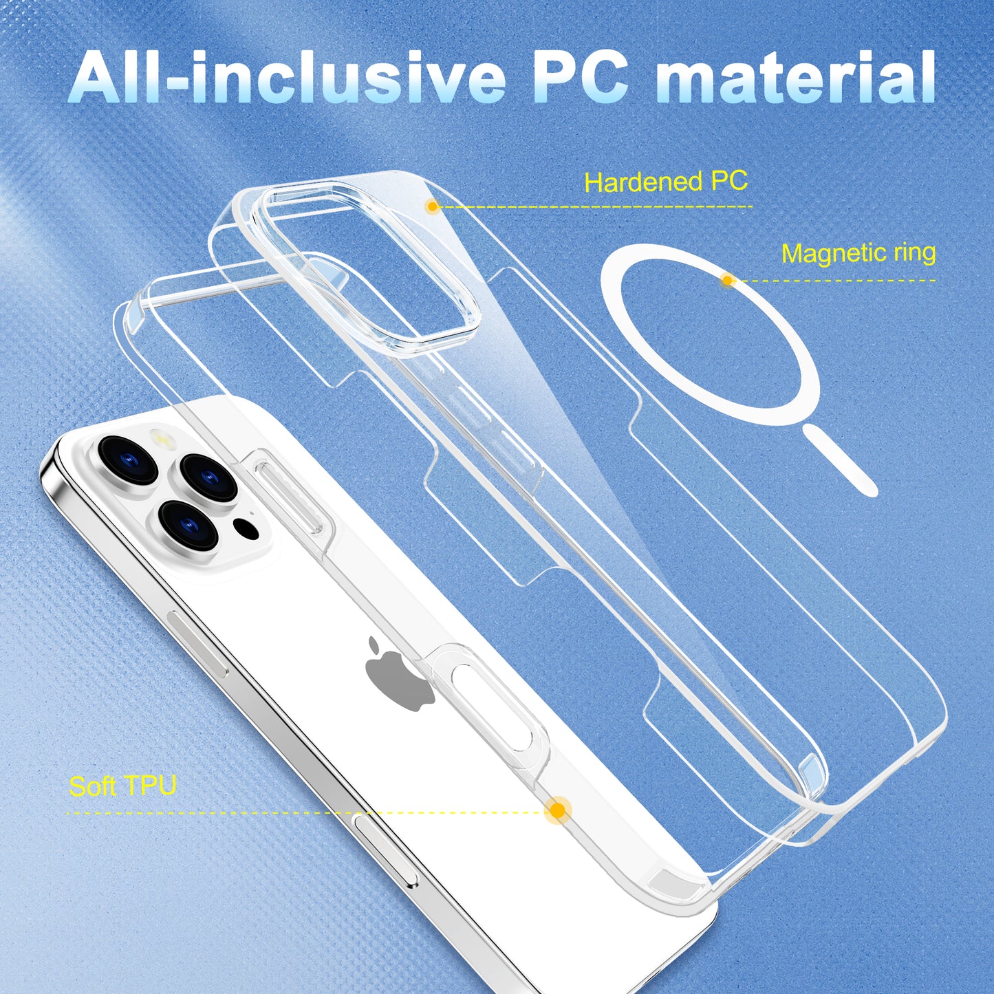 Funda MagSafe Transparente con Airbag y Protección Elevada para Cámara